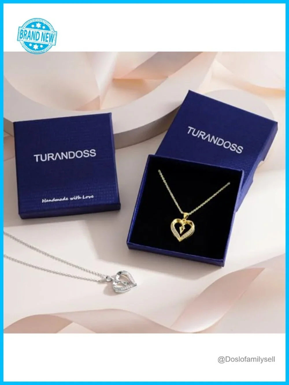 Dainty 14K Gold Plated CZ Heart Initial Pendant Necklace with Letter A-Z